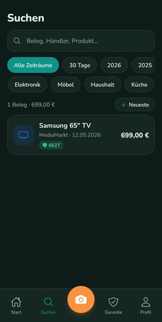 Belege durchsuchen & filtern