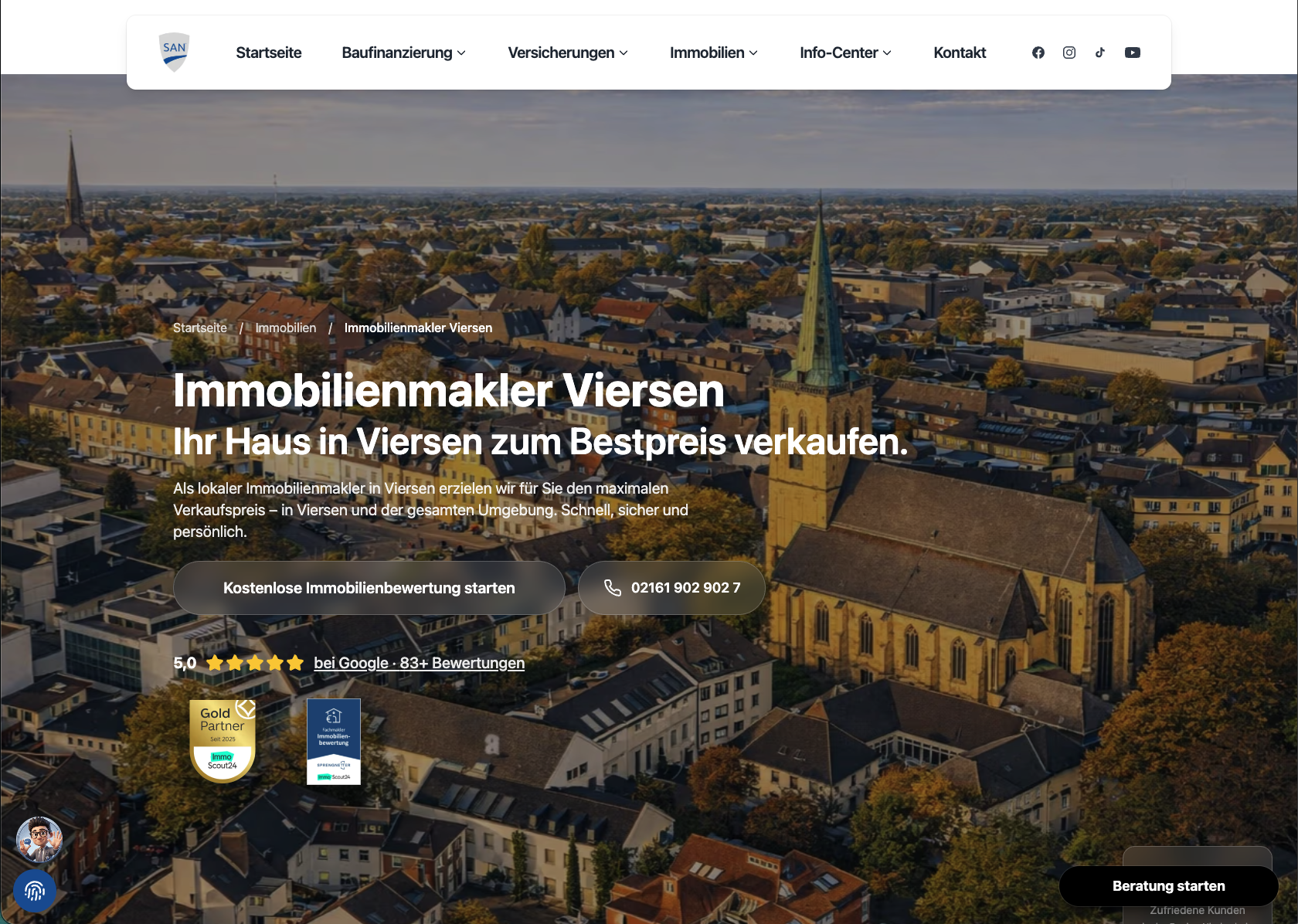 Lokale Landingpage: Immobilienmakler Viersen