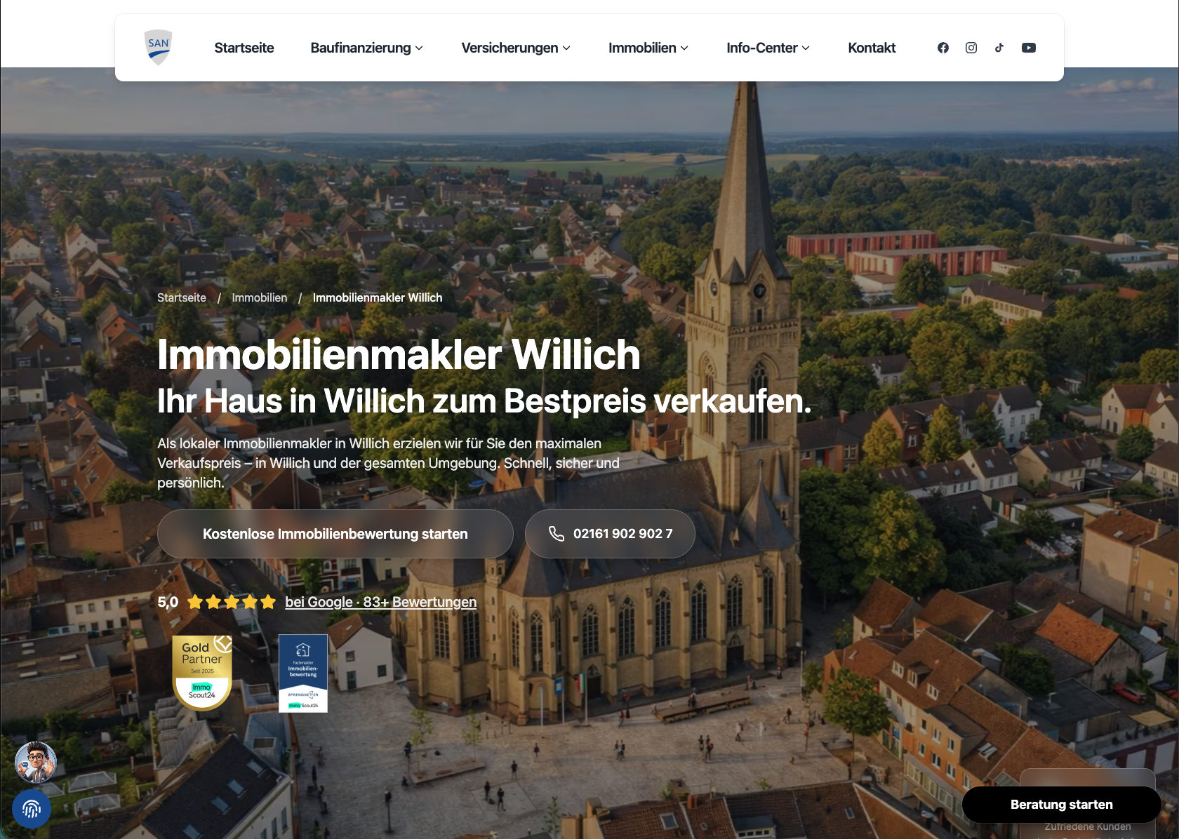 Lokale Landingpage: Immobilienmakler Jüchen