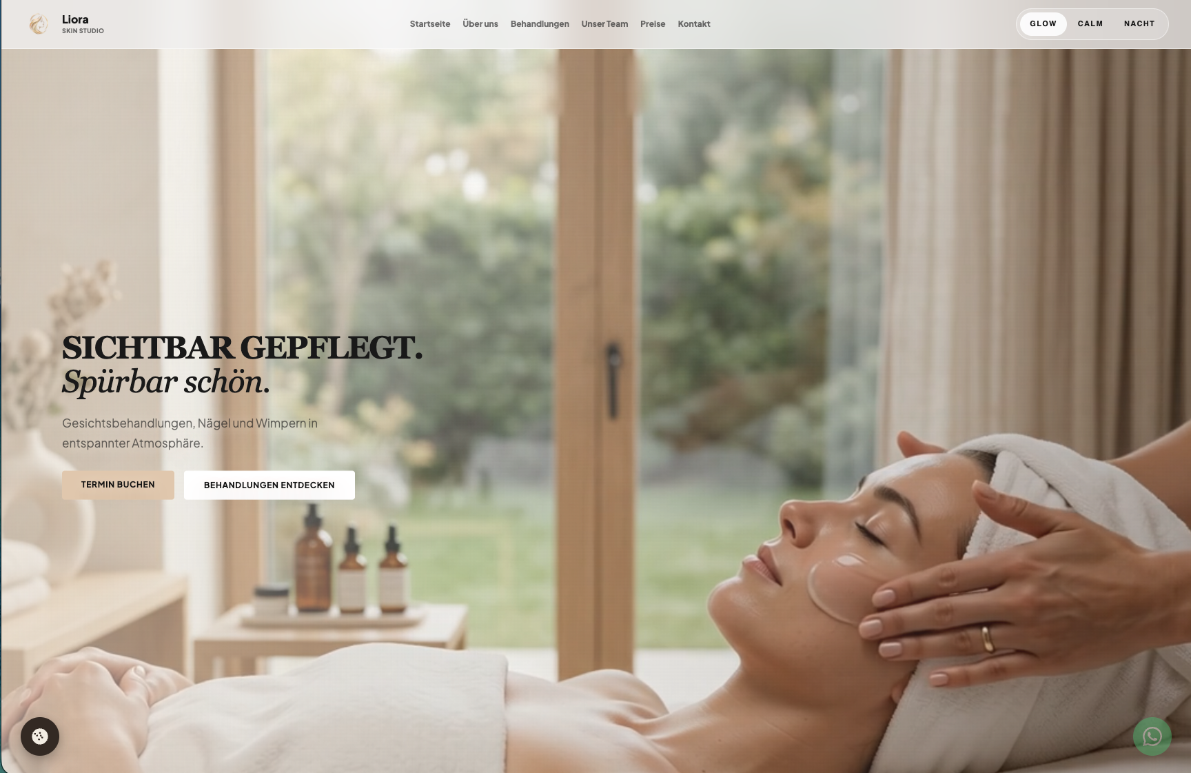 Beispiel-Website: Kosmetikstudio