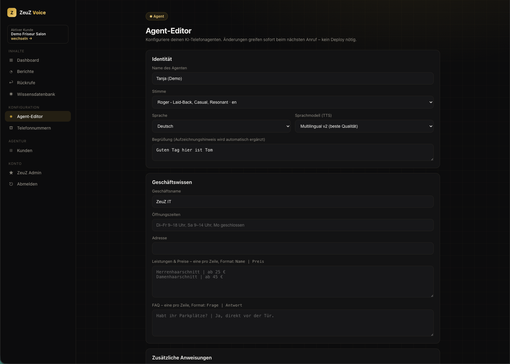 Alle Anrufe im Dashboard